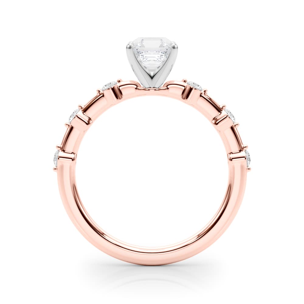 Single-Prong Engagement Ring, style 85375, Side view in rose gold