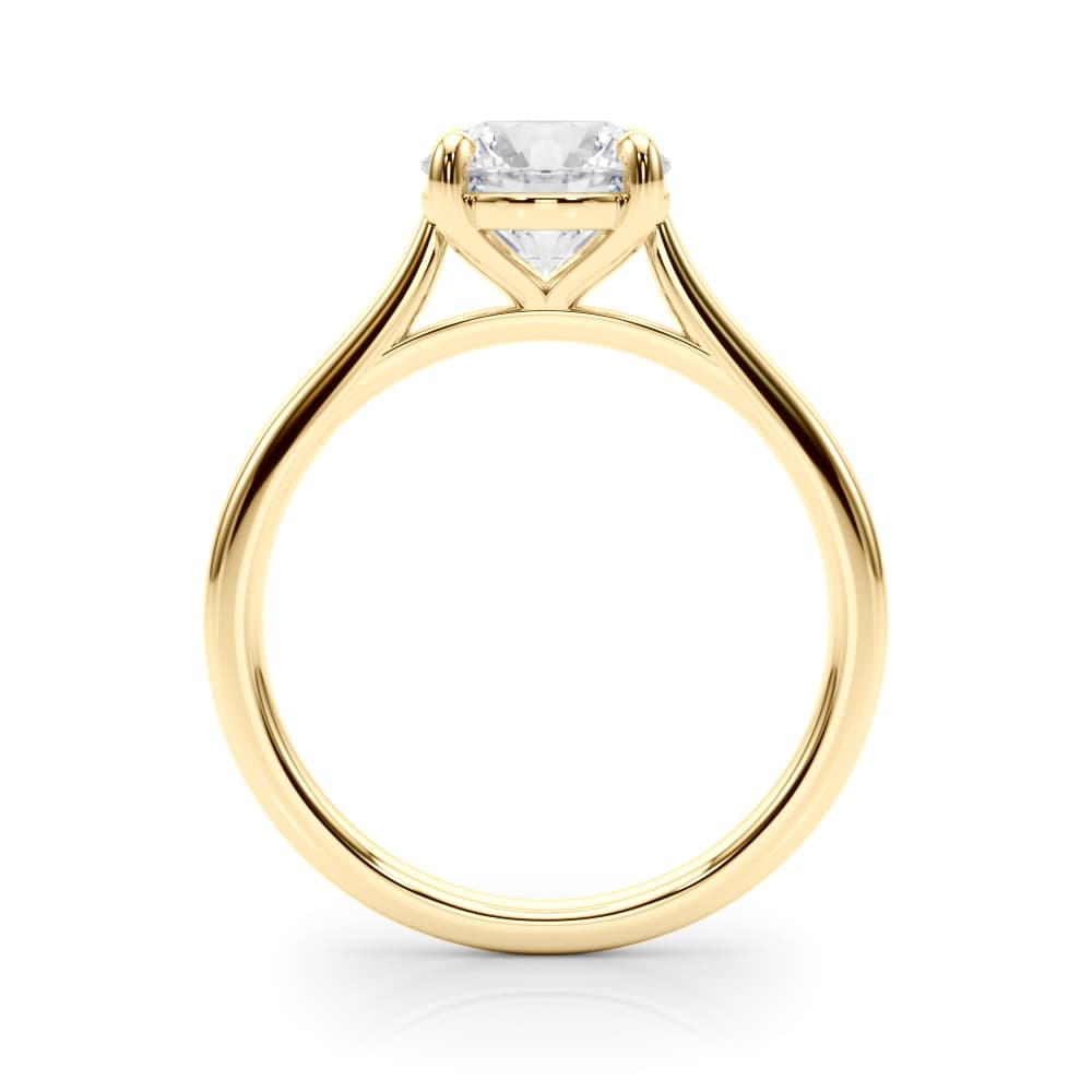 Round Solitaire Engagement Ring, style 85393, Side view in yellow gold