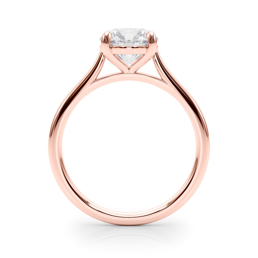 Round Solitaire Engagement Ring, style 85393, Side view in rose gold