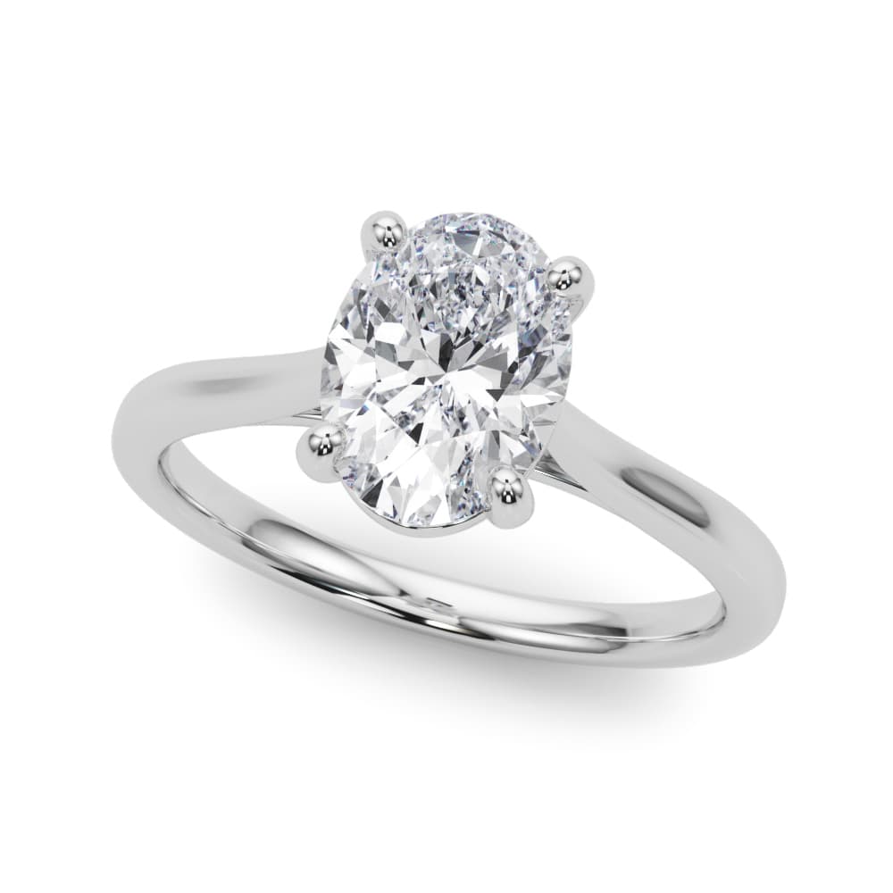Solitaire Oval Engagement Ring — style 85398 in 10k White Gold