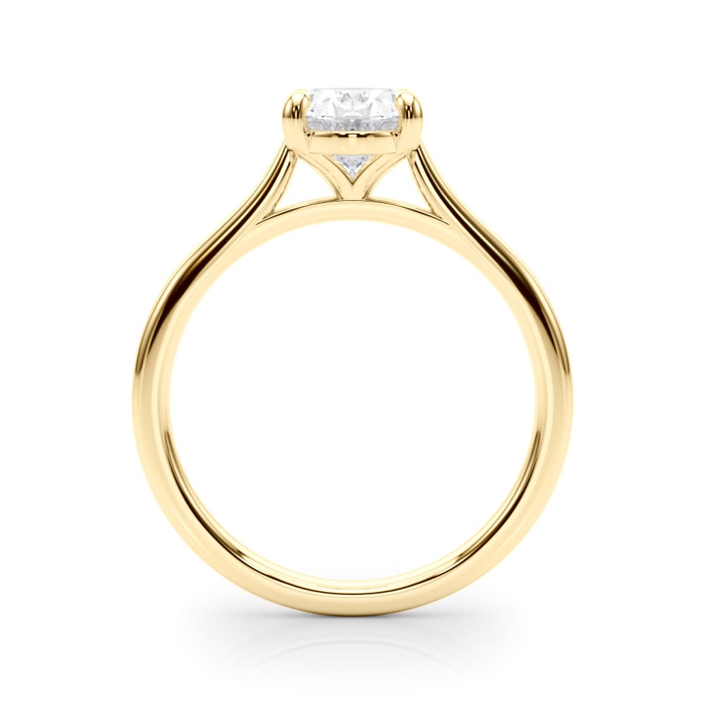 Solitaire Oval Engagement Ring, style 85398, Side view in yellow gold