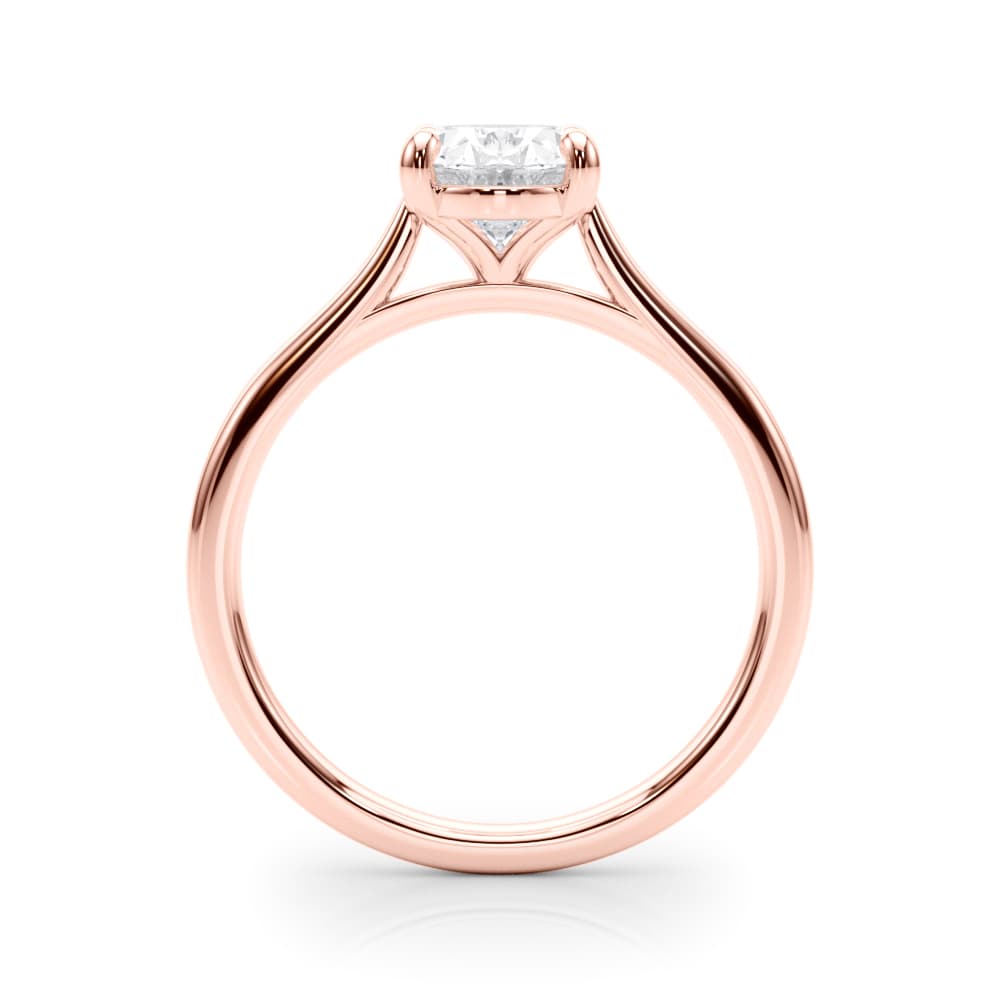 Solitaire Oval Engagement Ring, style 85398, Side view in rose gold