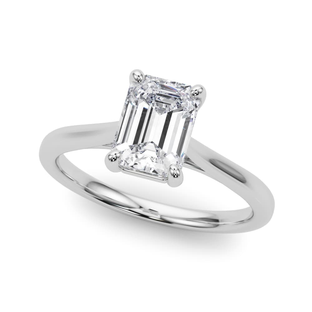 Solitaire Emerald Cut Engagement Ring — style 85399 in 10k White Gold