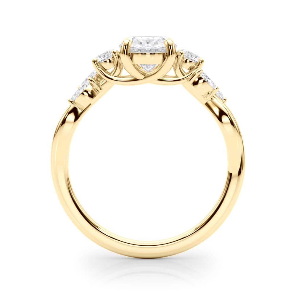 Scattered Oval Engagement Ring, style 85401, Side view in yellow gold