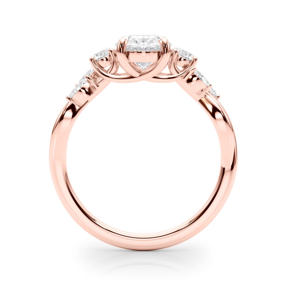 Scattered Oval Engagement Ring, style 85401, Side view in rose gold