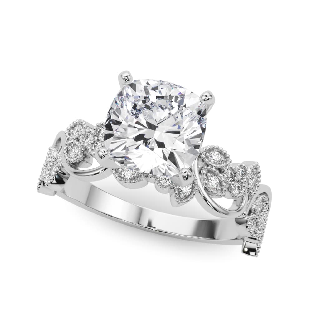 Floral Engagement Ring — style 85403 in 10k White Gold