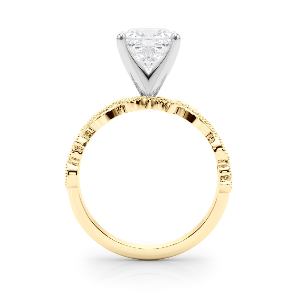 Floral Engagement Ring, style 85403, Side view in yellow gold