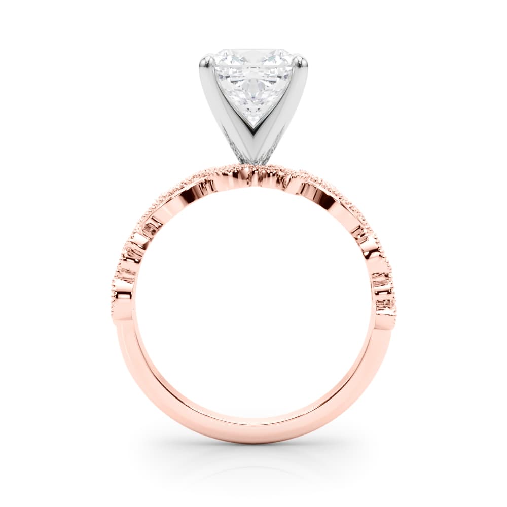 Floral Engagement Ring, style 85403, Side view in rose gold