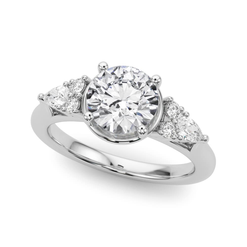 Contemporary Round Engagement Ring — style 85405 in 10k White Gold