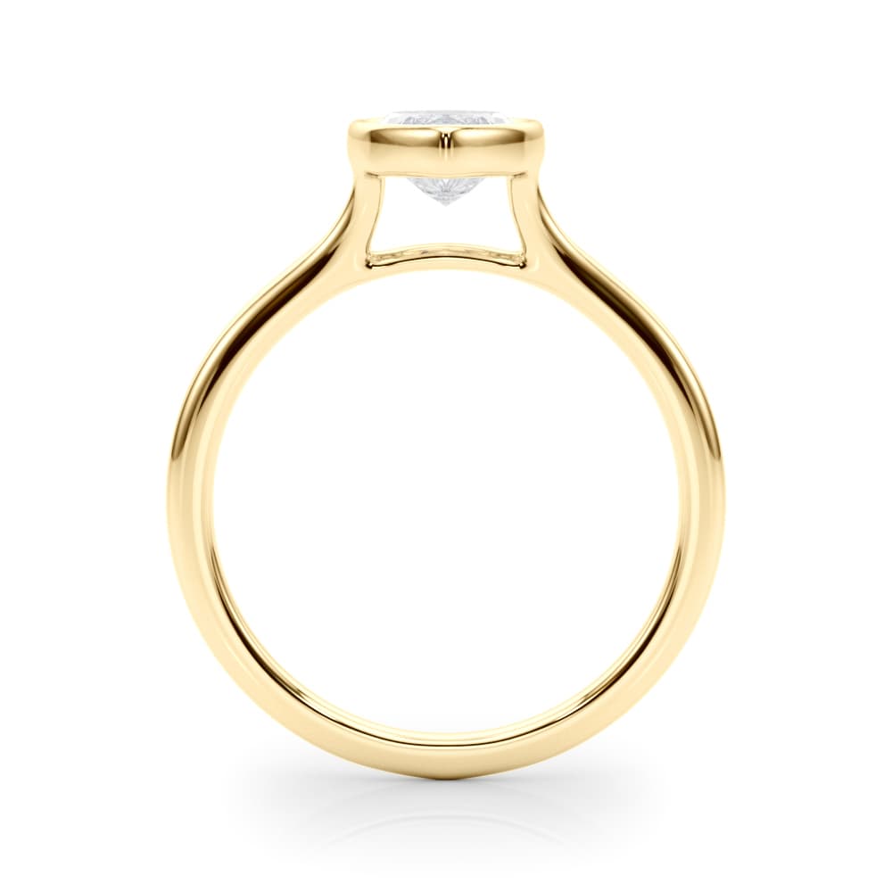 Bezel Set Marquise Solitaire Engagement Ring, style 85416, Side view in yellow gold