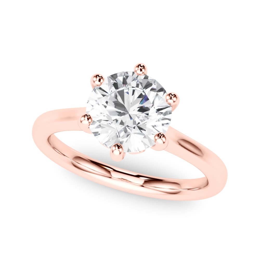6-Prong Round Solitaire Engagement Ring, style 85426, Front view in rose gold