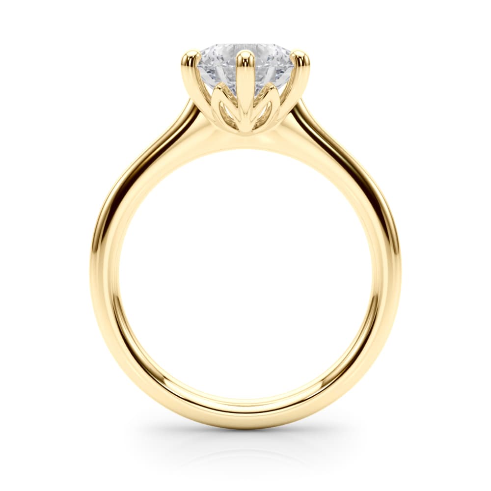 6-Prong Round Solitaire Engagement Ring, style 85426, Side view in yellow gold