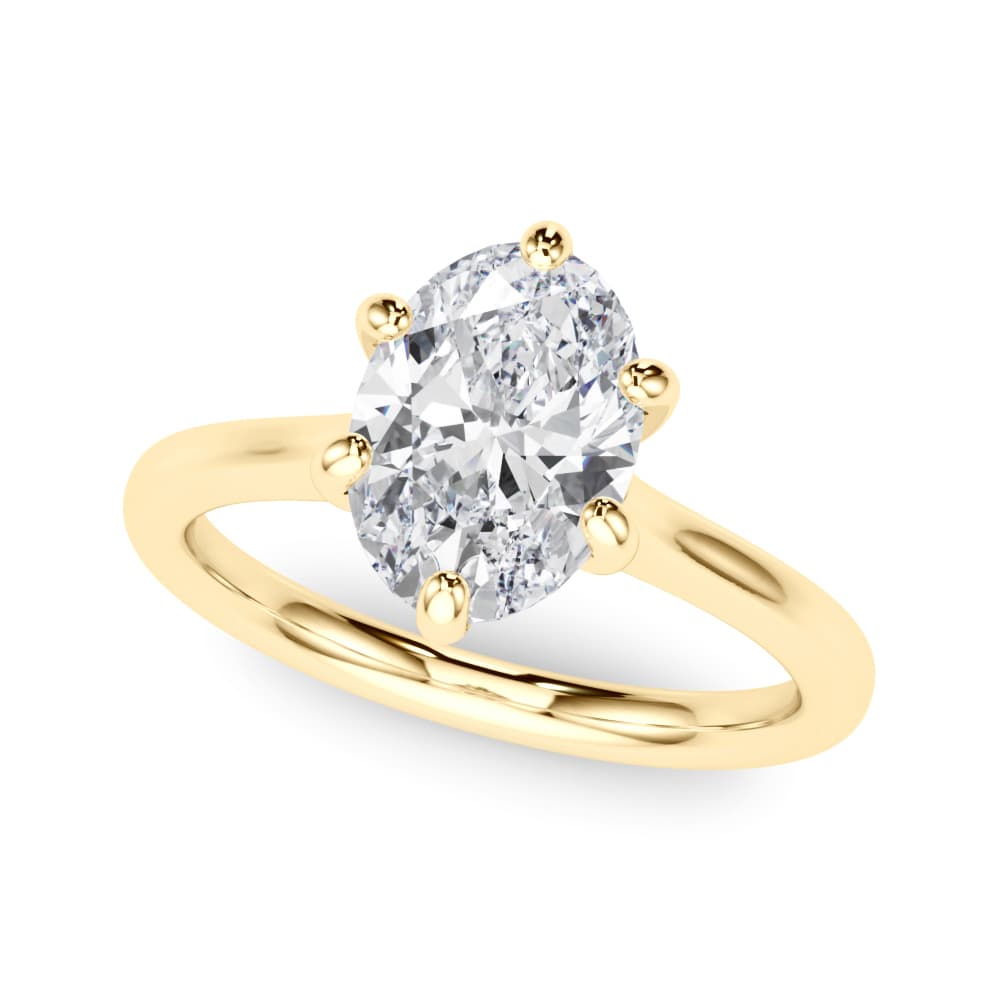 6-Prong Oval Solitaire Engagement Ring, style 85427, Front view in yellow gold