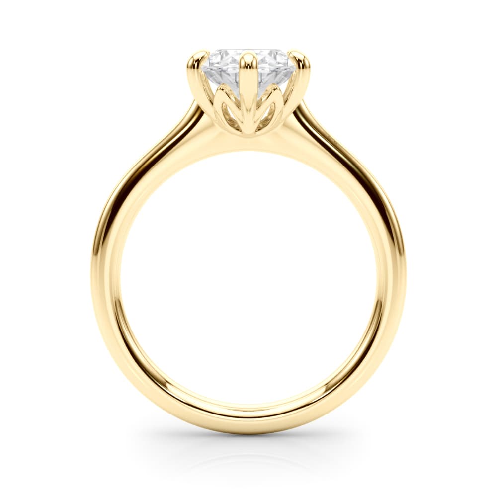 6-Prong Oval Solitaire Engagement Ring, style 85427, Side view in yellow gold