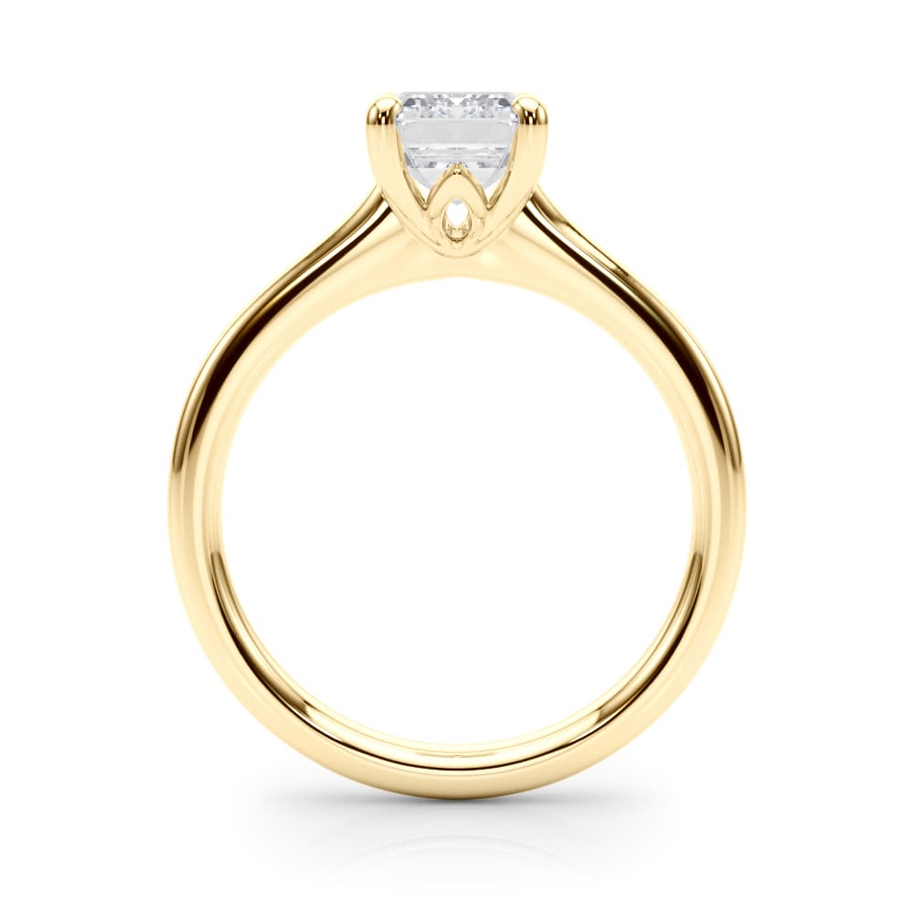 Solitaire Emerald Cut Engagement Ring, style 85428, Side view in yellow gold