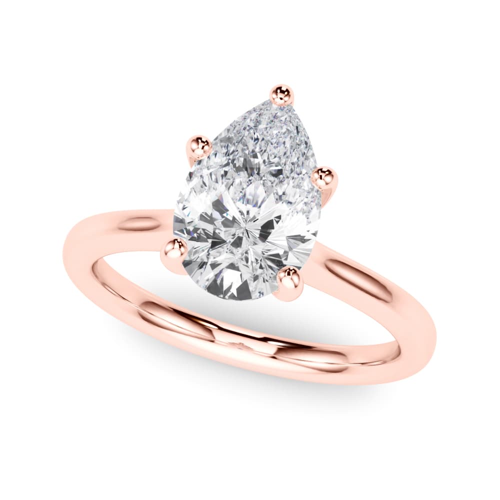 Solitaire 7.5X5.25 Pear, style 85429, Front view in rose gold