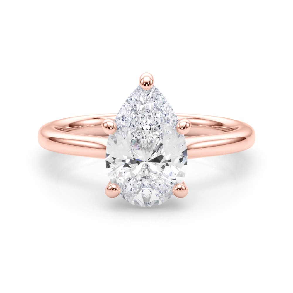 Solitaire 7.5X5.25 Pear, style 85429, On hand view in rose gold