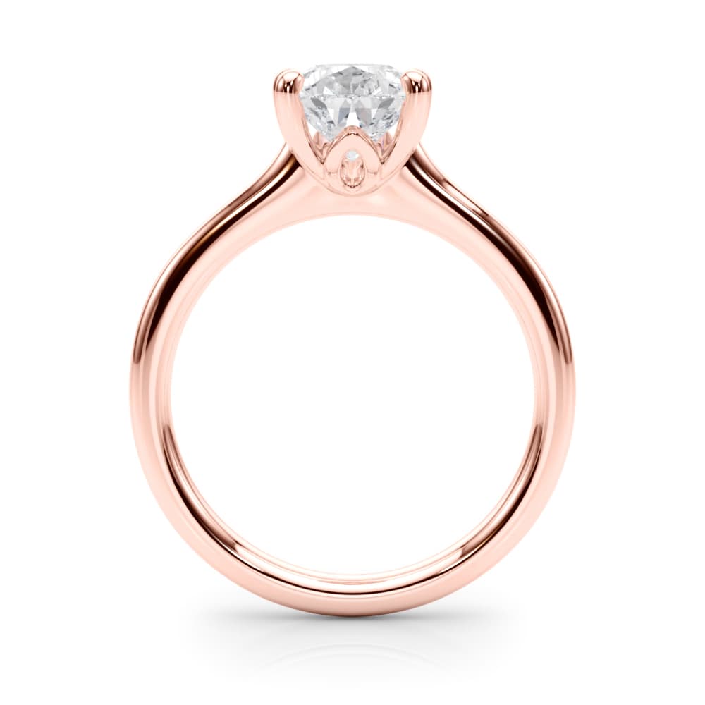 Solitaire 7.5X5.25 Pear, style 85429, Side view in rose gold