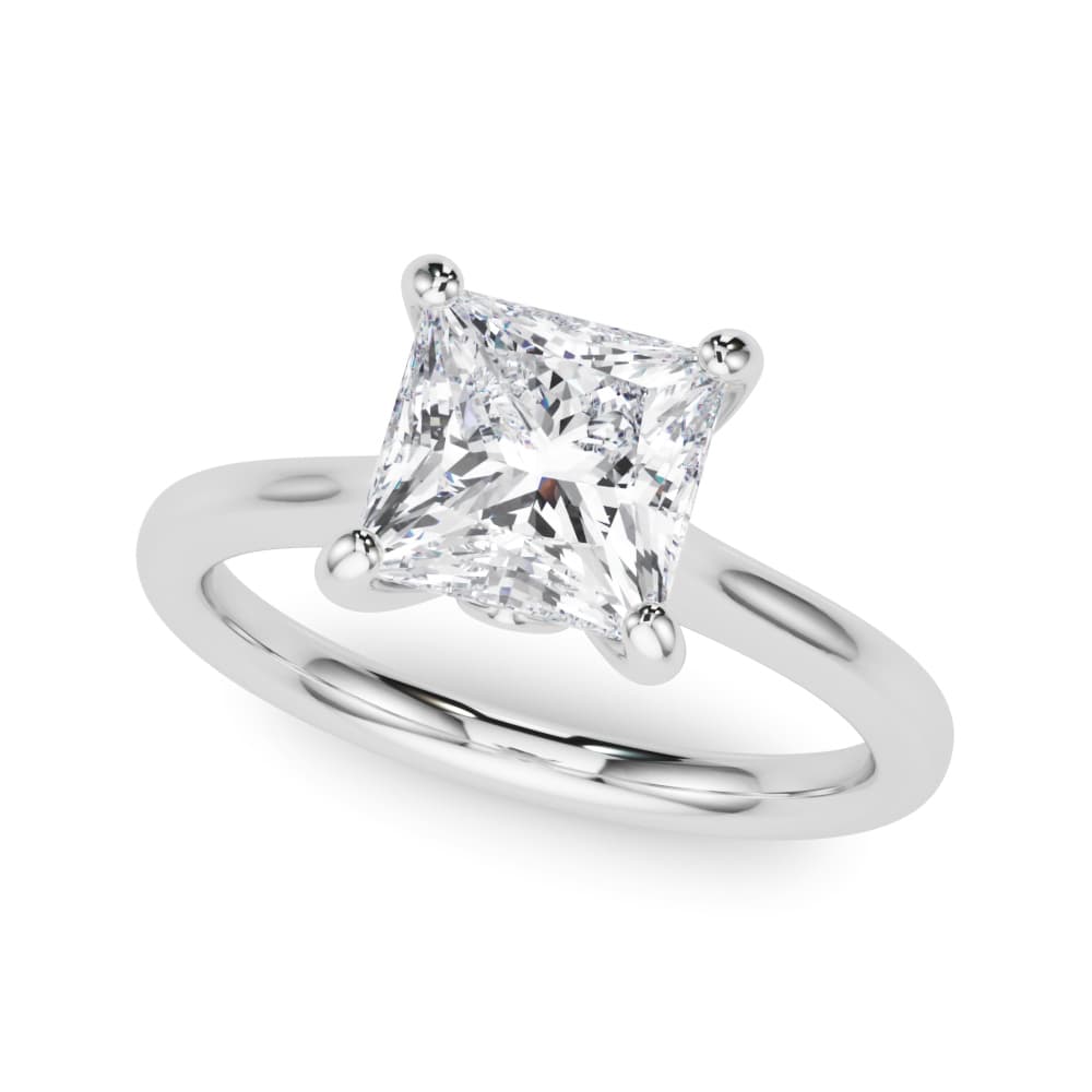 Solitaire Princess Cut Engagement Ring — style 85430 in 10k White Gold