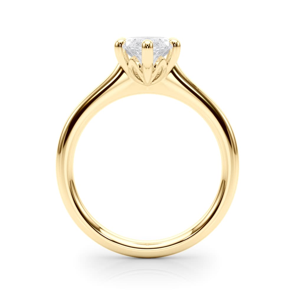 Solitaire Marquise Engagement Ring, style 85431, Side view in yellow gold