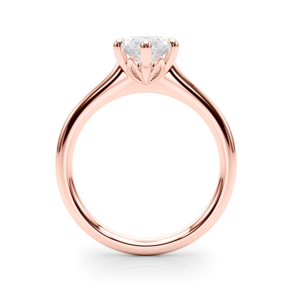 Solitaire Marquise Engagement Ring, style 85431, Side view in rose gold