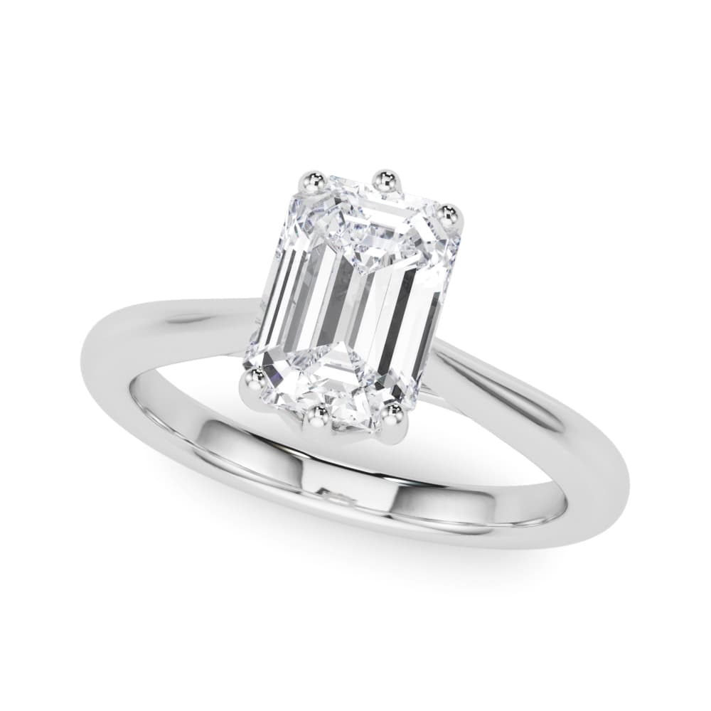 6-Prong Solitaire Emerald Cut Engagement Ring — style 85432 in 10k White Gold