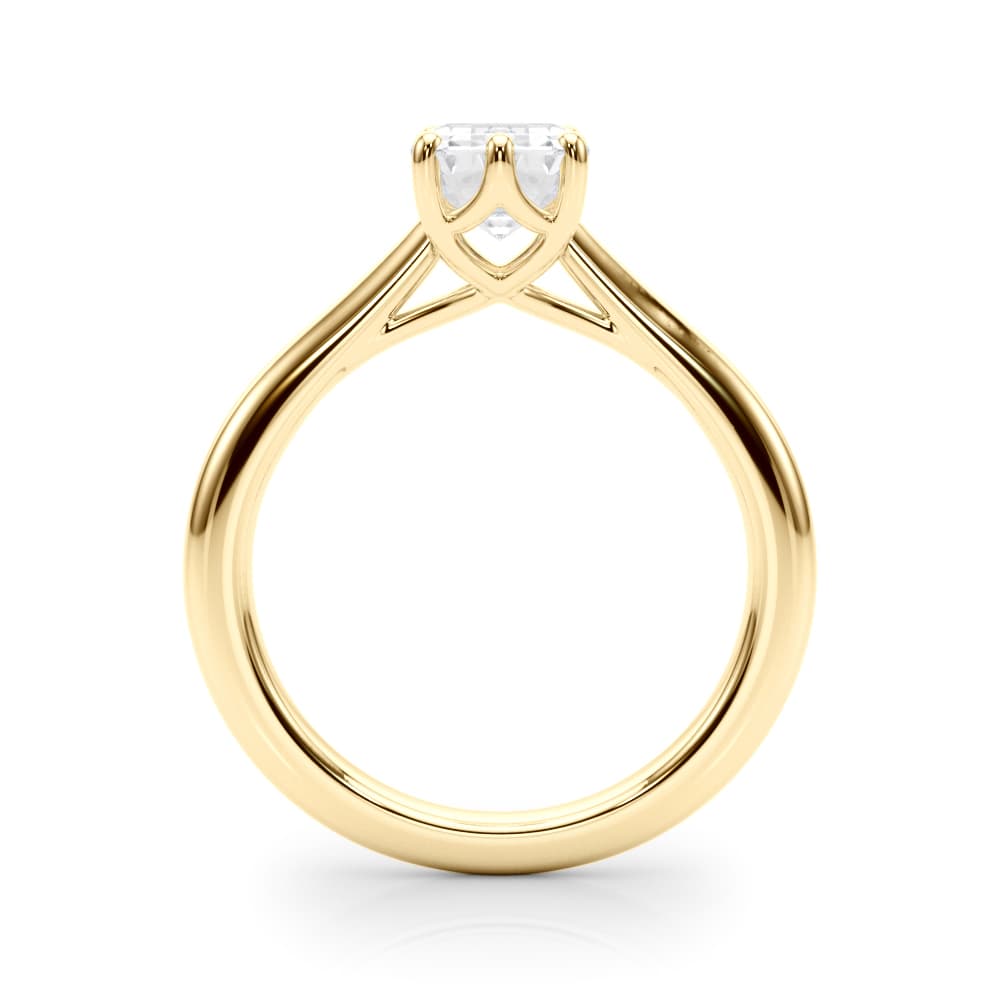 6-Prong Solitaire Emerald Cut Engagement Ring, style 85432, Side view in yellow gold