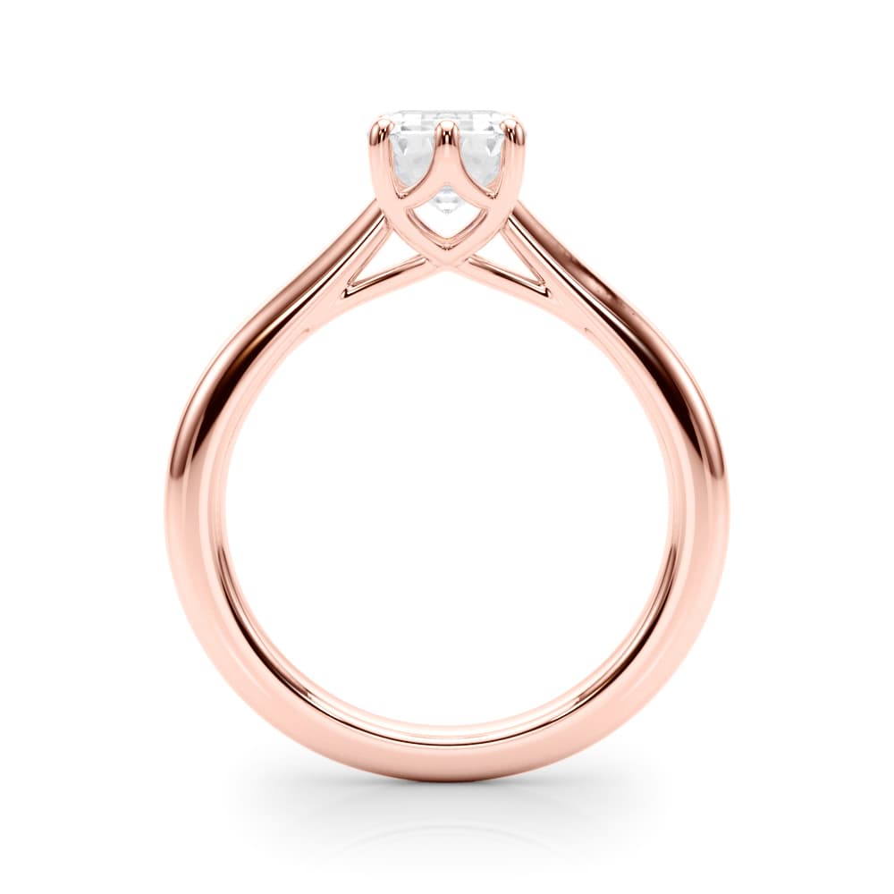 6-Prong Solitaire Emerald Cut Engagement Ring, style 85432, Side view in rose gold