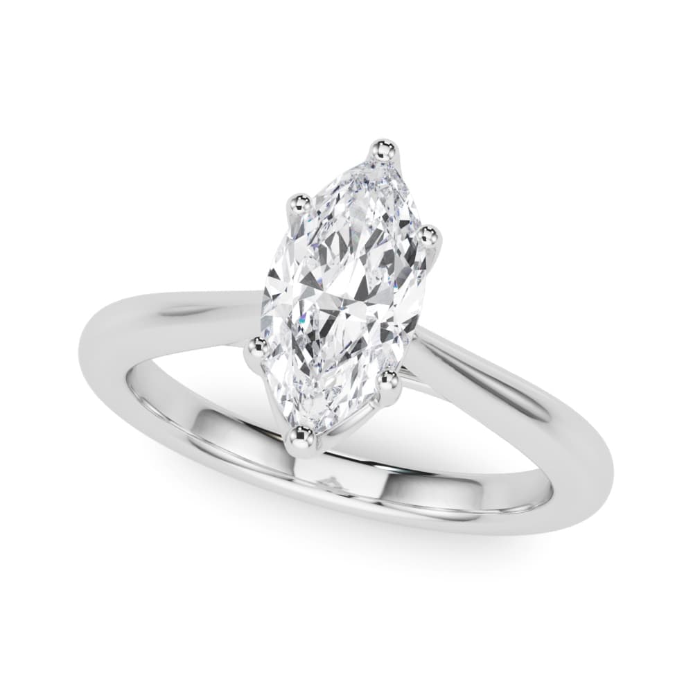 6-Prong Solitaire Marquise Engagement Ring — style 85433 in 10k White Gold