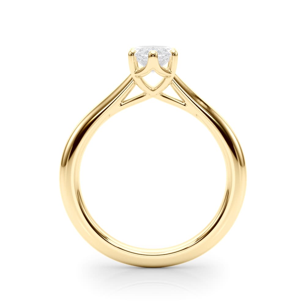 6-Prong Solitaire Marquise Engagement Ring, style 85433, Side view in yellow gold