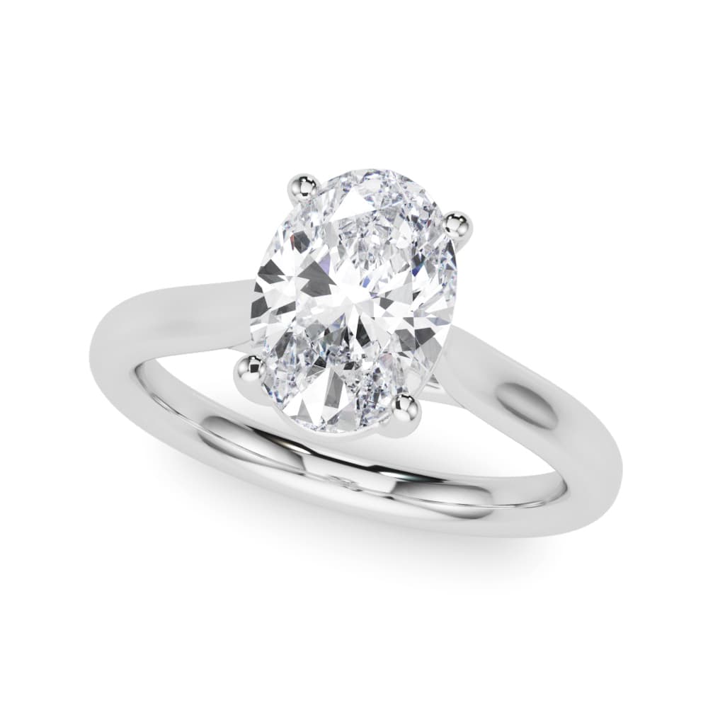 Solitaire Oval Engagement Ring — style 85435 in 10k White Gold