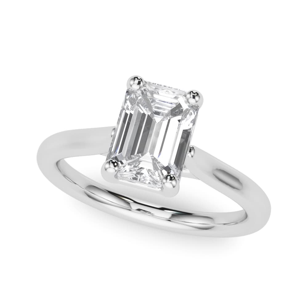 Solitaire Emerald Cut Engagement Ring — style 85436 in 10k White Gold