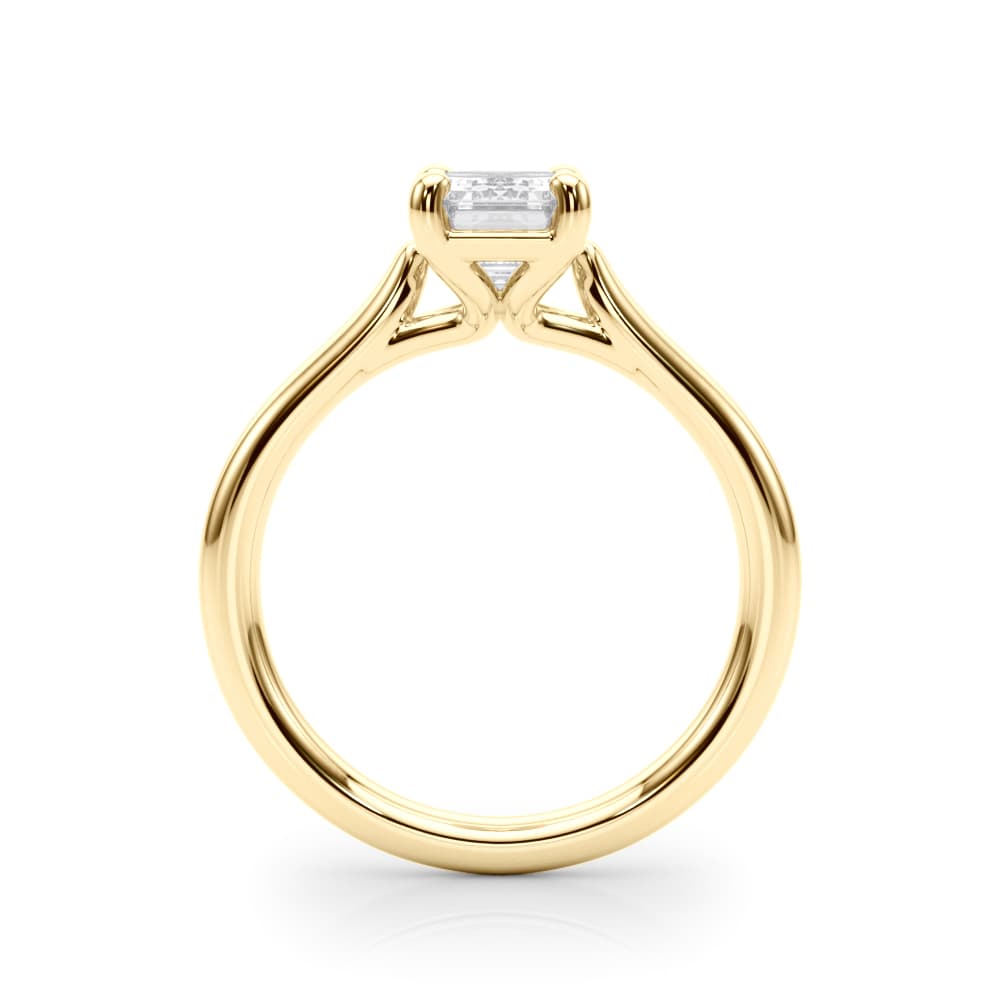 Solitaire Emerald Cut Engagement Ring, style 85436, Side view in yellow gold