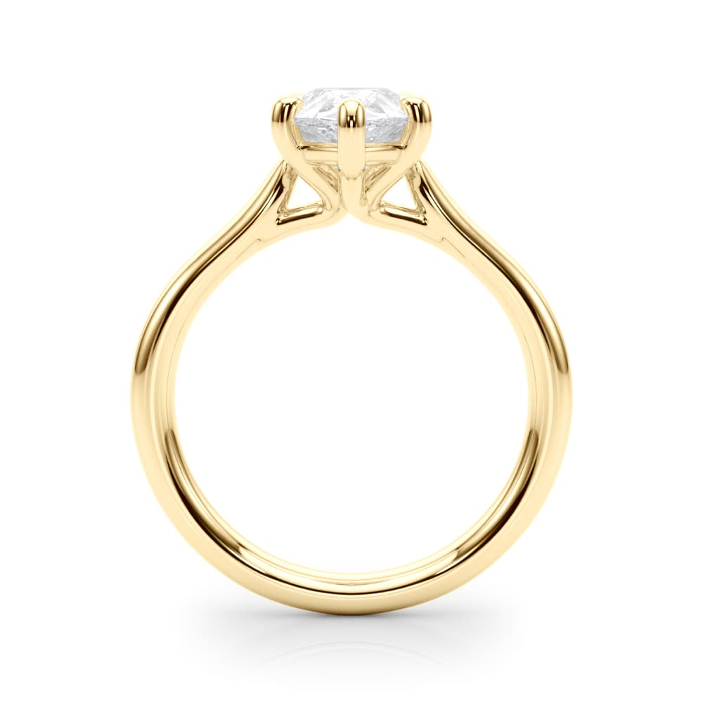 Solitaire Pear, style 85437, Side view in yellow gold