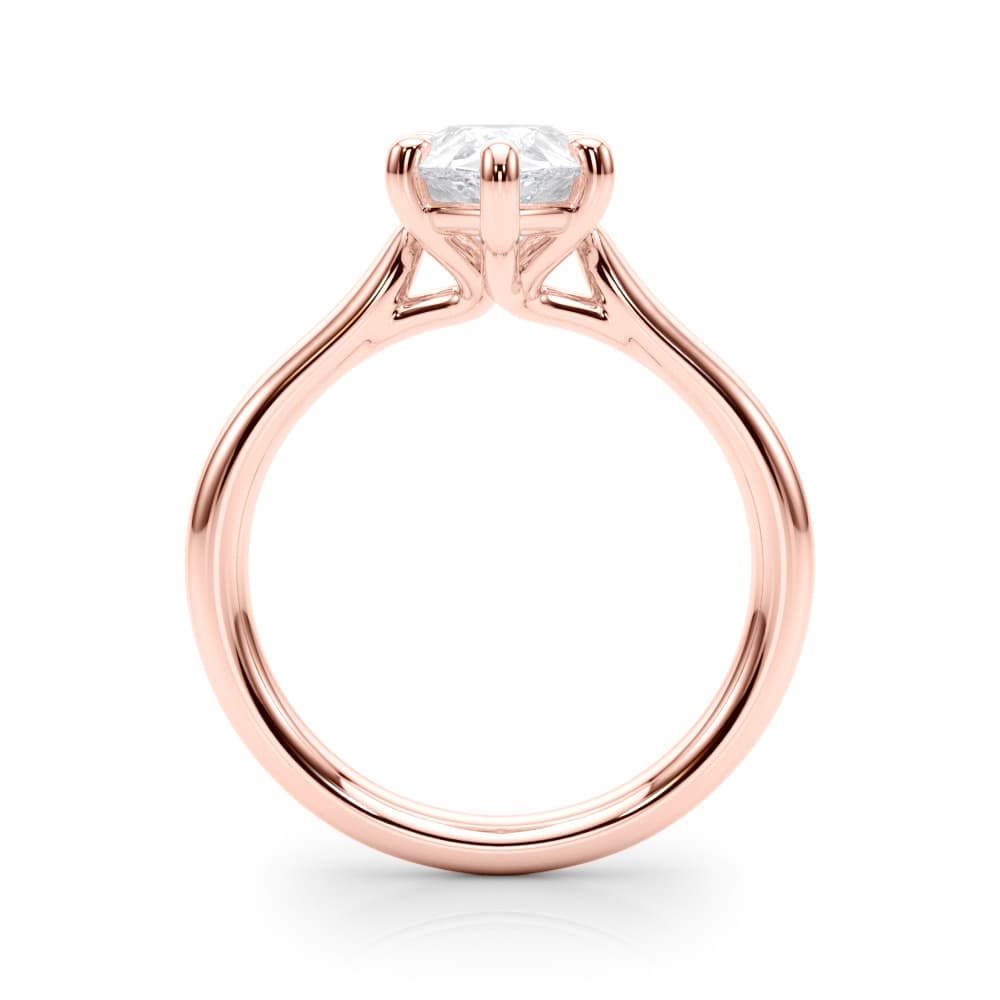 Solitaire Pear, style 85437, Side view in rose gold