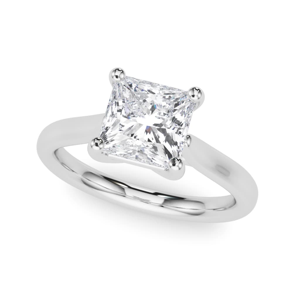 Solitaire Princess Cut Engagement Ring — style 85438 in 10k White Gold