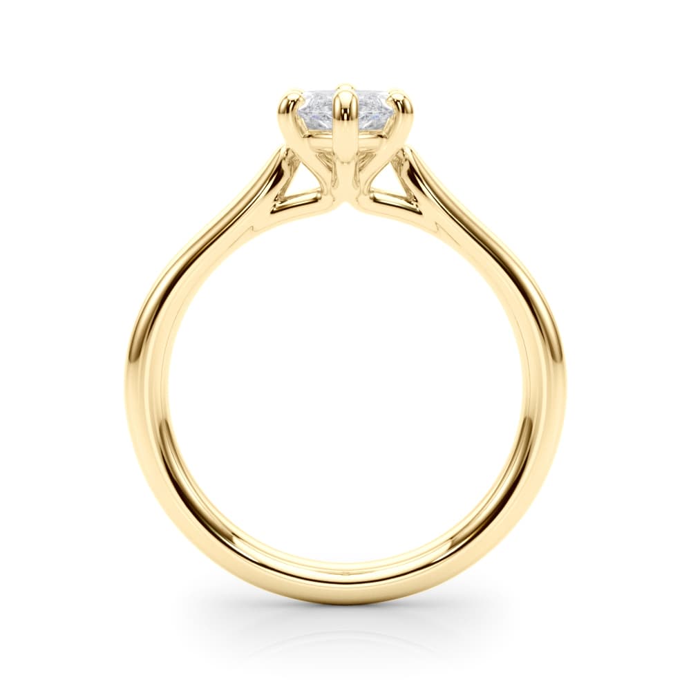 Solitaire Marquise Engagement Ring, style 85439, Side view in yellow gold