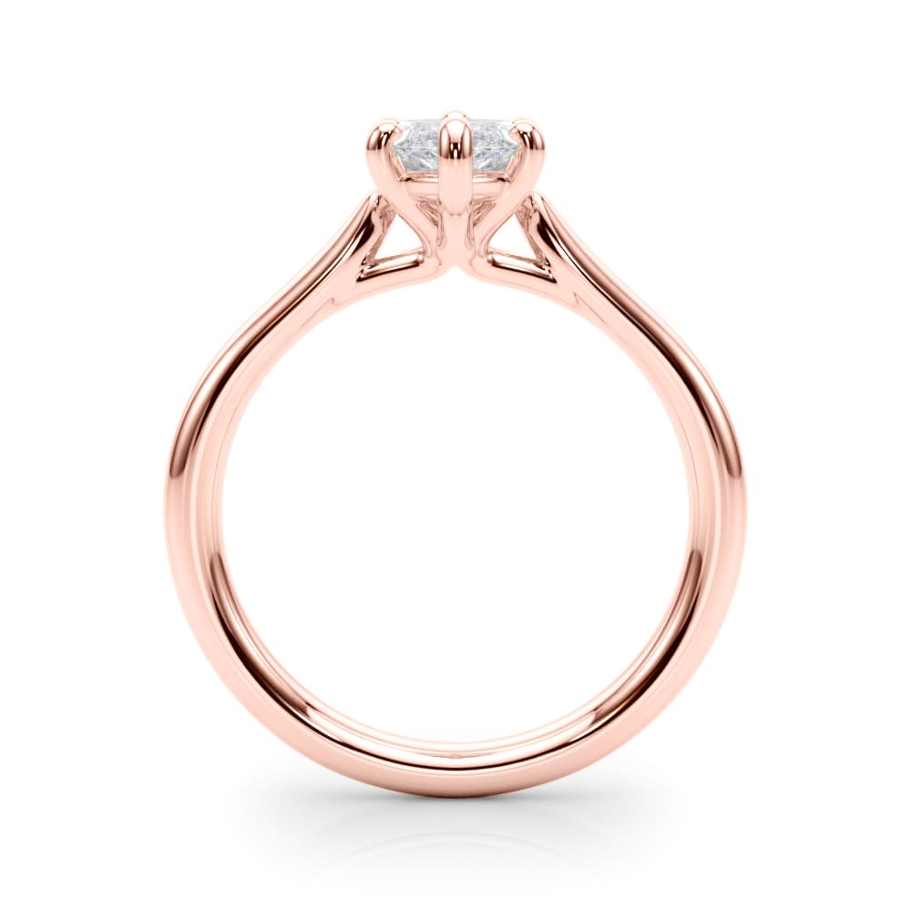 Solitaire Marquise Engagement Ring, style 85439, Side view in rose gold
