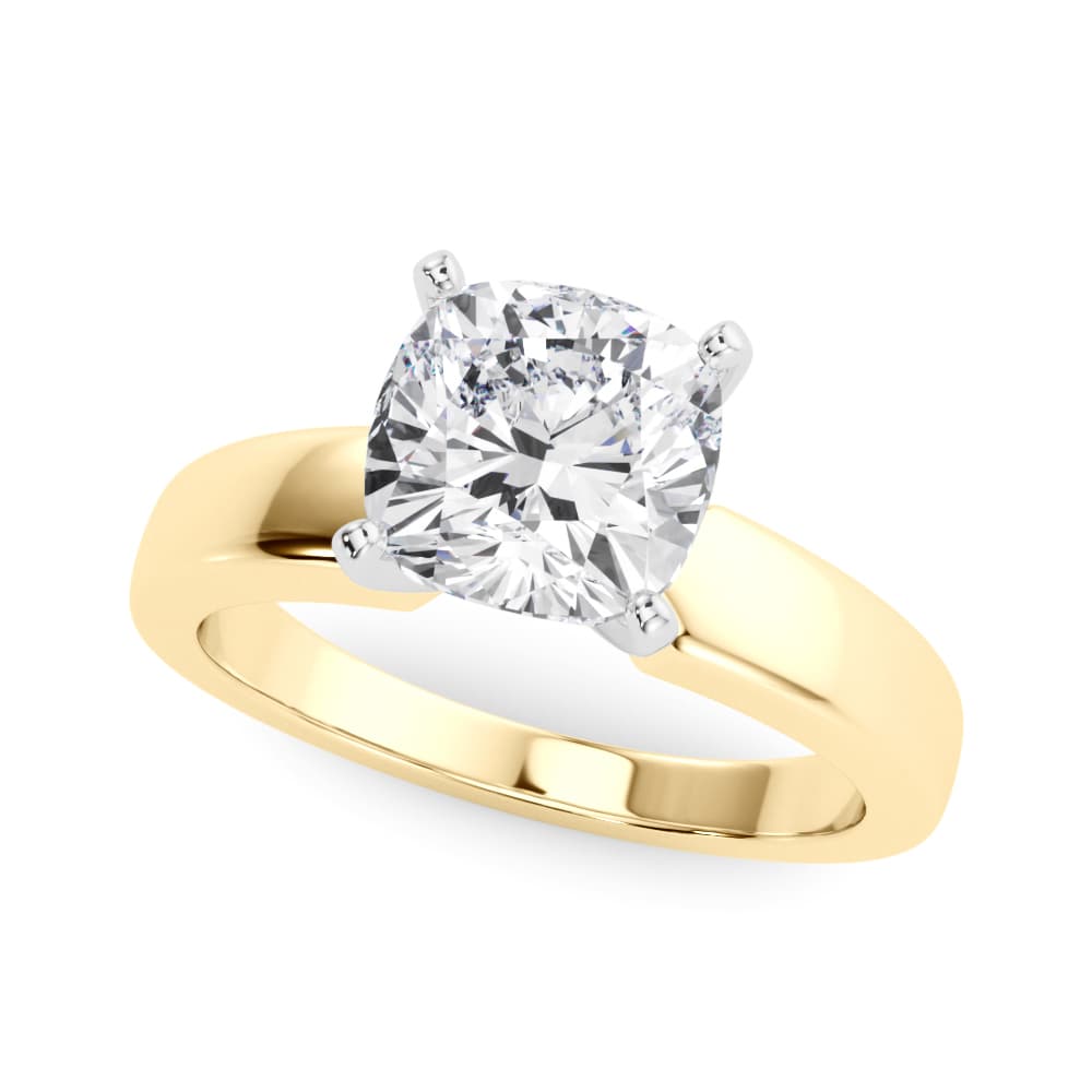 Solitare Engagement, style 85440, Front view in yellow gold