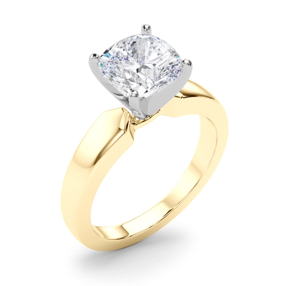 Solitare Engagement, style 85440, Angle view in yellow gold