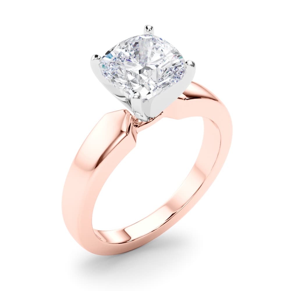 Solitare Engagement, style 85440, Angle view in rose gold