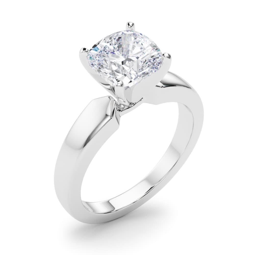 Solitare Engagement, style 85440, Angle view in white gold or platinum