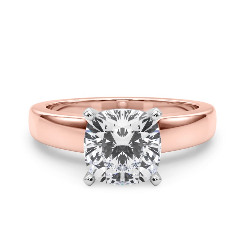 Solitare Engagement, style 85440, On hand view in rose gold