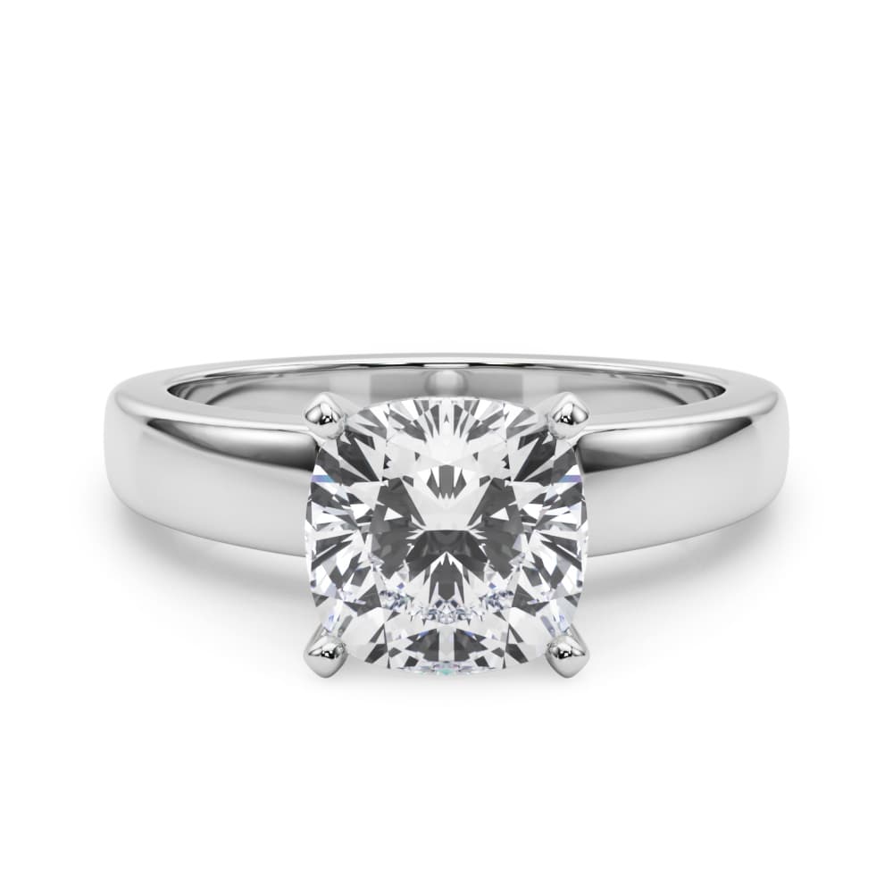 Solitare Engagement, style 85440, On hand view in white gold or platinum