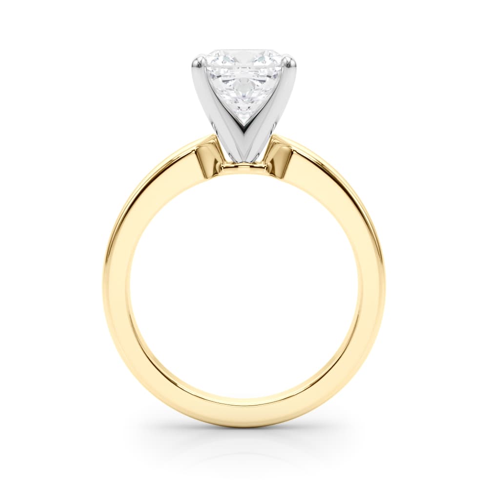 Solitare Engagement, style 85440, Side view in yellow gold