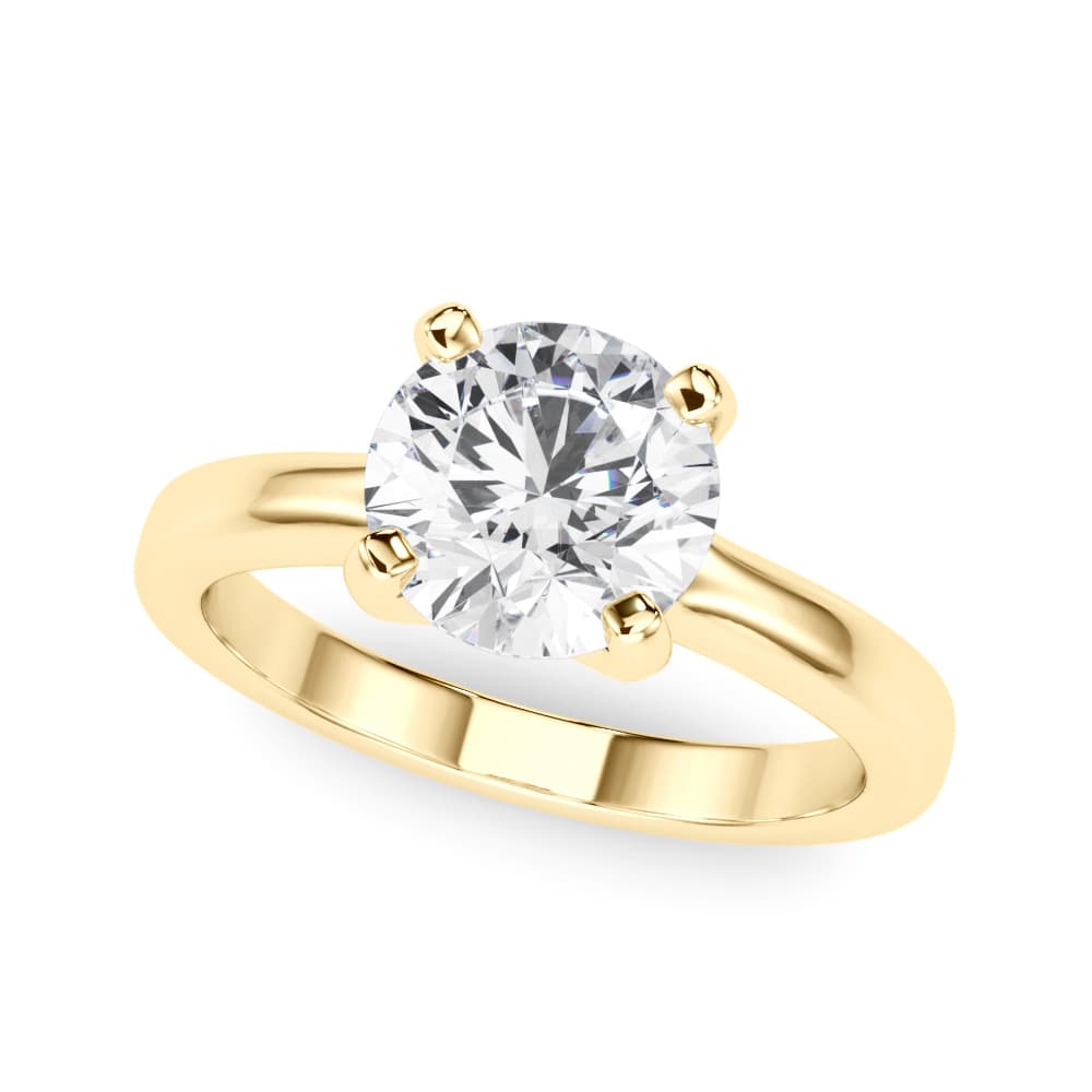 Round Solitaire Engagement Ring, style 85441, Front view in yellow gold