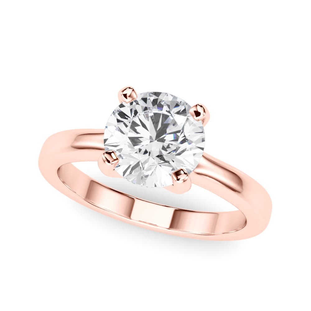 Round Solitaire Engagement Ring, style 85441, Front view in rose gold