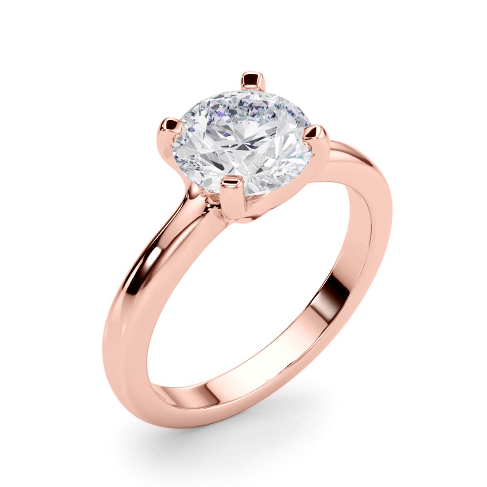 Round Solitaire Engagement Ring, style 85441, Angle view in rose gold