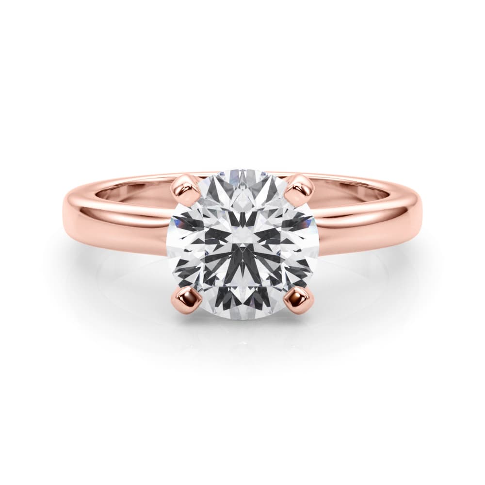 Round Solitaire Engagement Ring, style 85441, On hand view in rose gold