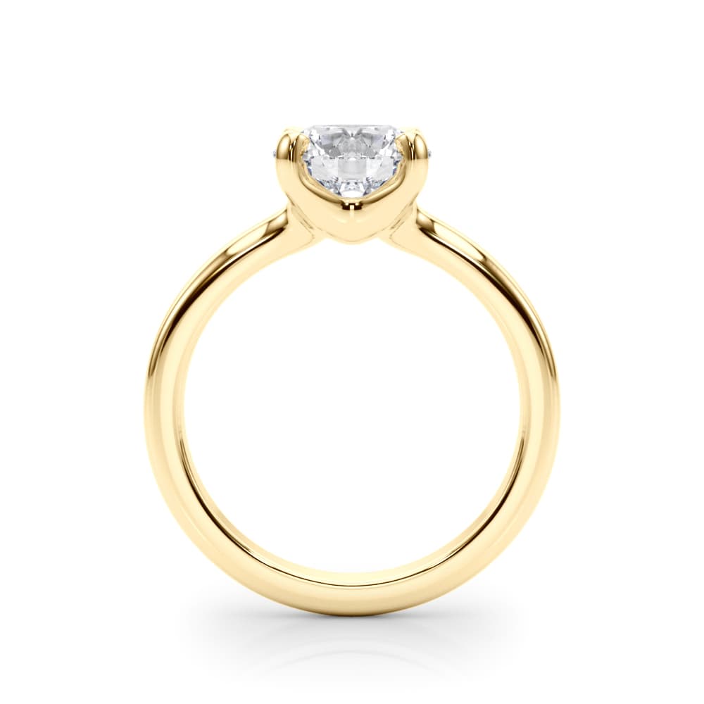 Round Solitaire Engagement Ring, style 85441, Side view in yellow gold